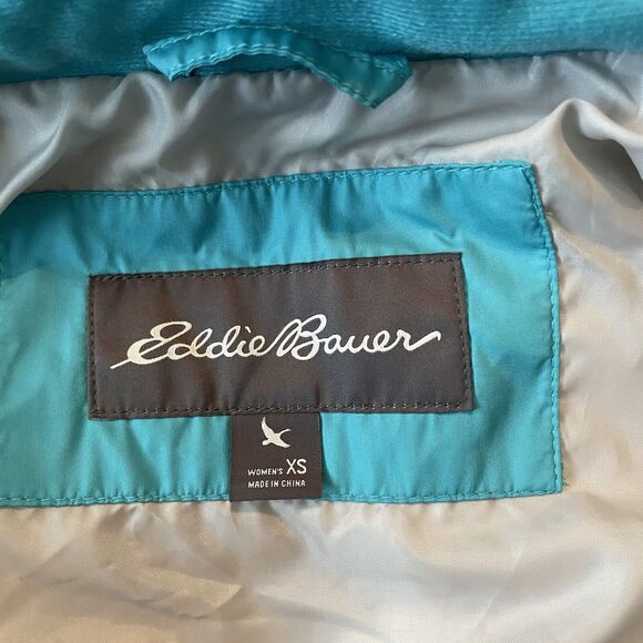 Eddie Bauer Women’s Down Vest Sz XS Turquoise Adjustable Waist Snaps EB650 - Picture 13 of 16